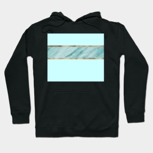 Aqua marble azure stripe Hoodie